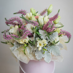 flowers in hat box