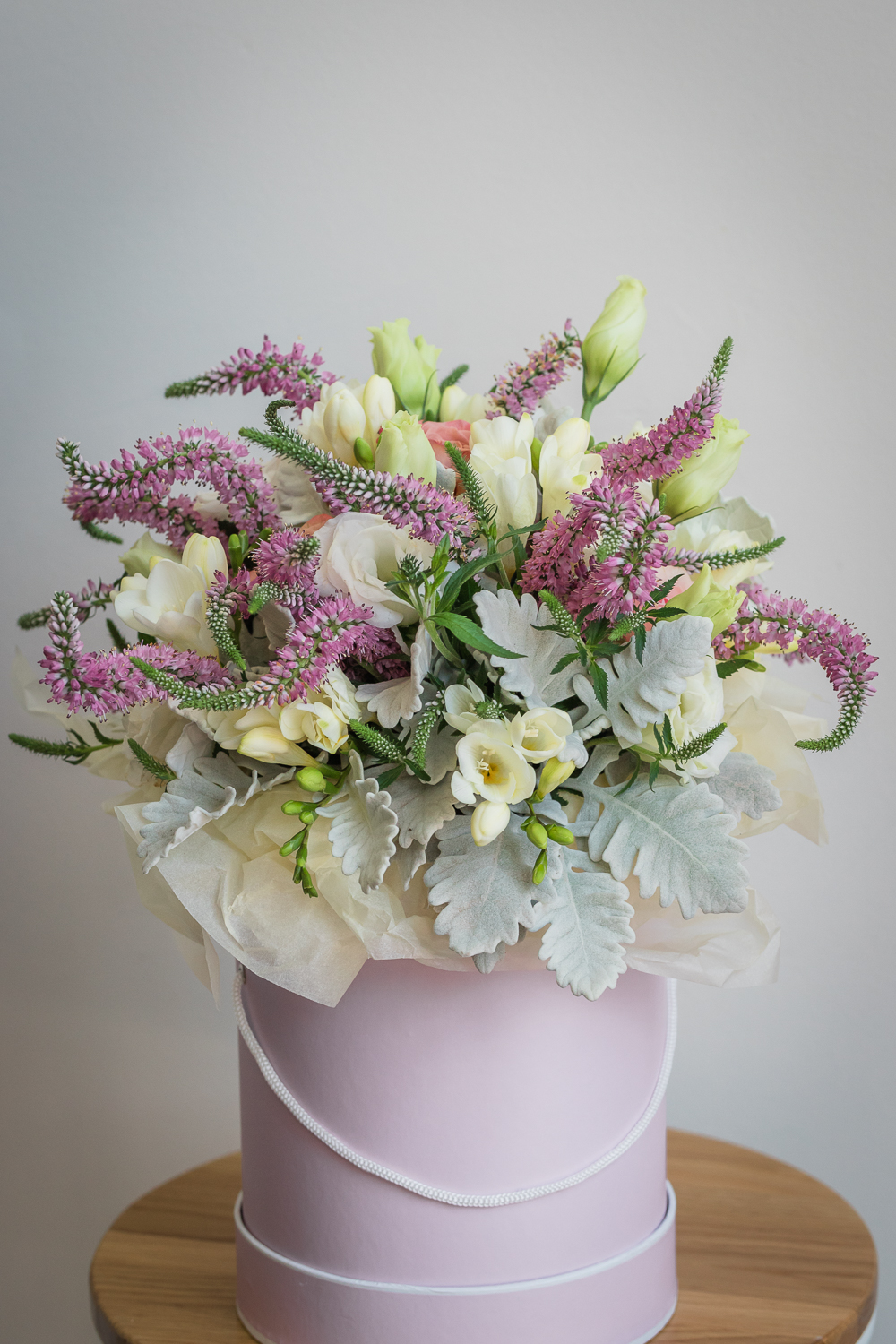 flowers in hat box