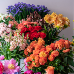 colourful flowers in a florist's store